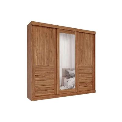 Guarda Roupas 3 Portas De Correr De (1 C- Espelho) E 6 Gavetas Cecilia Cinamomo - Panan