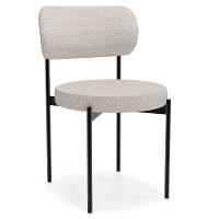 Cadeira Decorativa Estofada Para Sala De Jantar Louvre L02 Bouclê Cru - Lyam Decor - 1