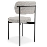 Cadeira Decorativa Estofada Para Sala De Jantar Louvre L02 Bouclê Cru - Lyam Decor - 7