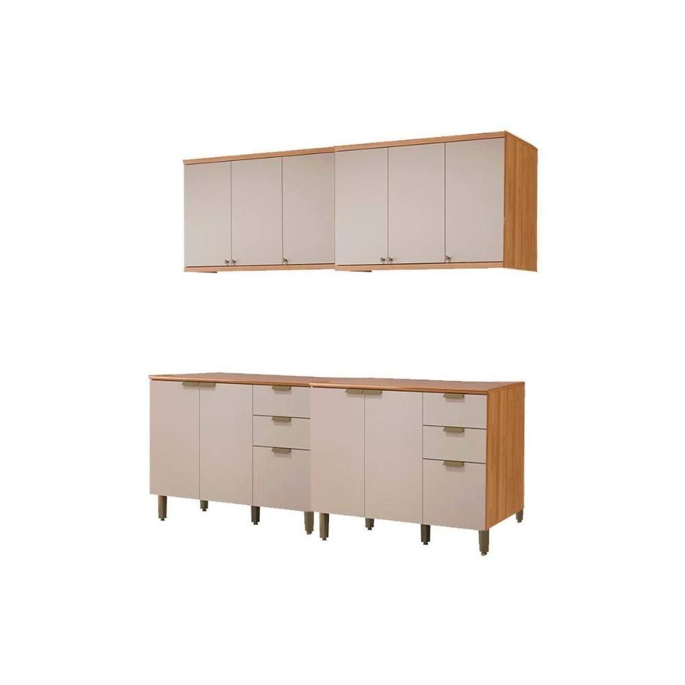 Cozinha Modulada Completa Selene 4 Peças (2balcões+2aéreos) Cp21 Jequitiba-off White Fosco - Linea Brasil - 7