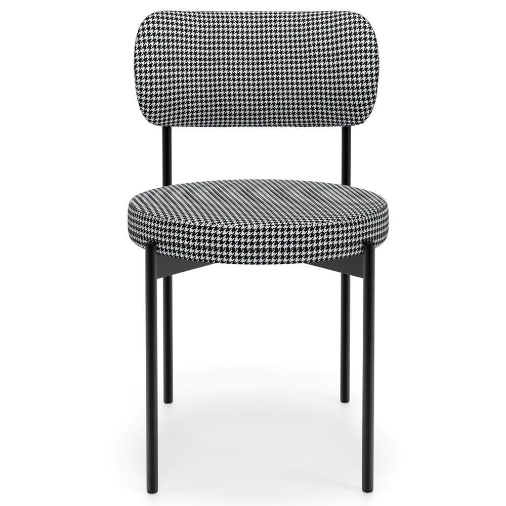 Cadeira Decorativa Estofada Para Sala De Jantar Louvre L02 Pied Poule - Lyam Decor - 3