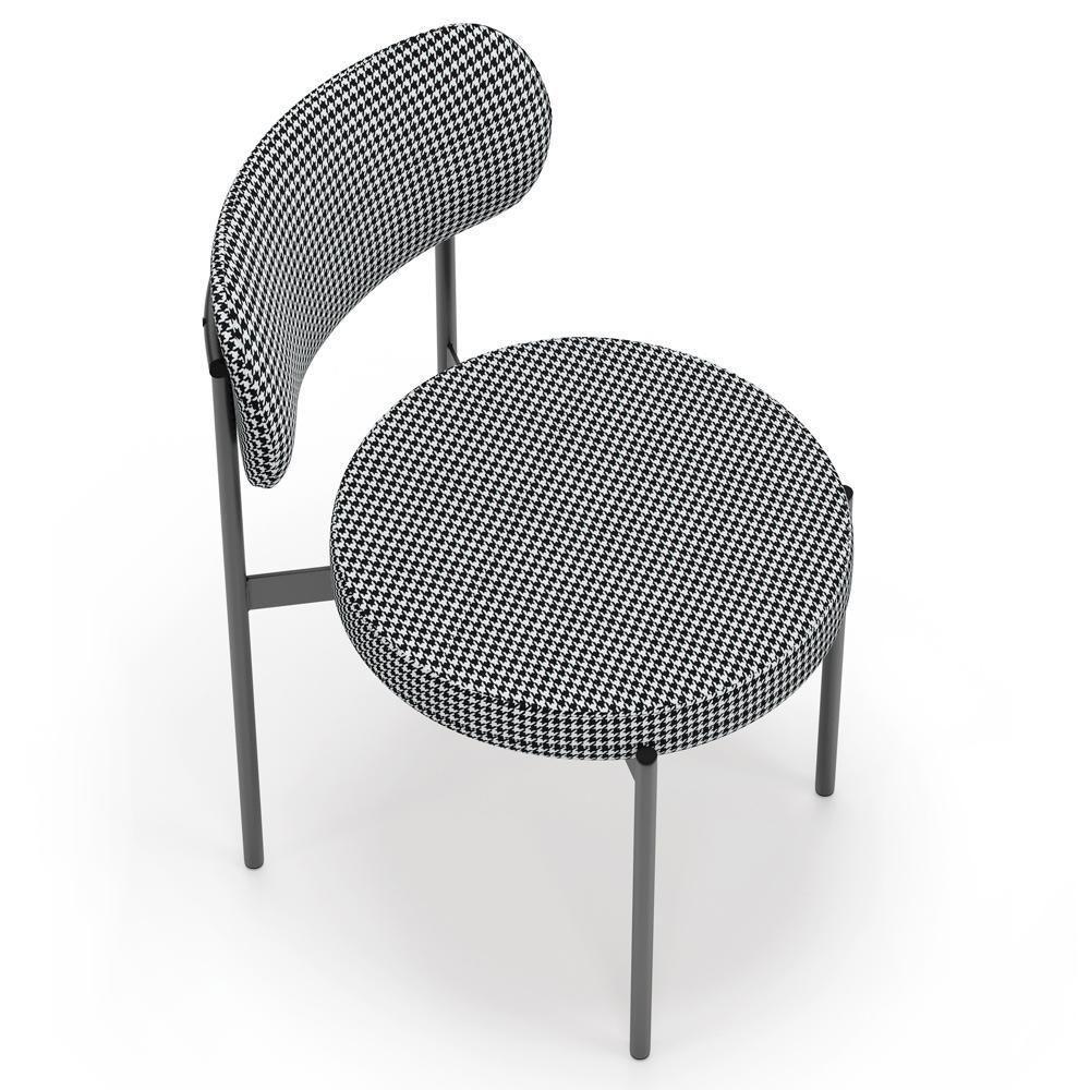 Cadeira Decorativa Estofada Para Sala De Jantar Louvre L02 Pied Poule - Lyam Decor - 6