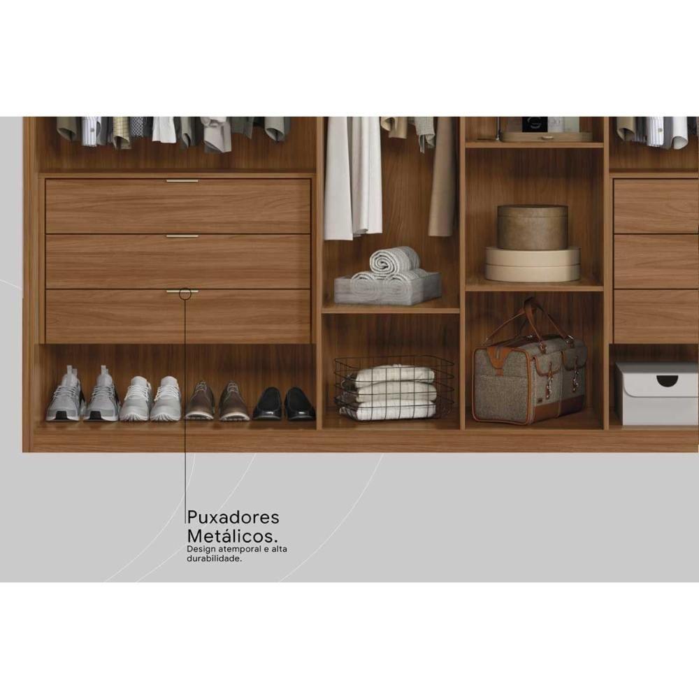 Guarda Roupa Casal 6 Portas (2 Ripadas) E 6 Gavetas Atrice Nogueira Touch - Demóbile - 2