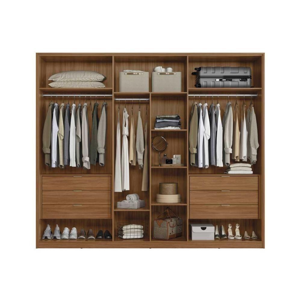 Guarda Roupa Casal 6 Portas (2 Ripadas) E 6 Gavetas Atrice Nogueira Touch - Demóbile - 5