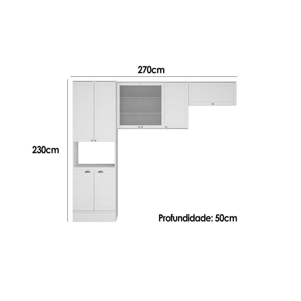 Kit De Cozinha Completa 3 Peças Bella (2aéreos+1paneleiro) C3p27 Nogal-cinza - Carraro - 2