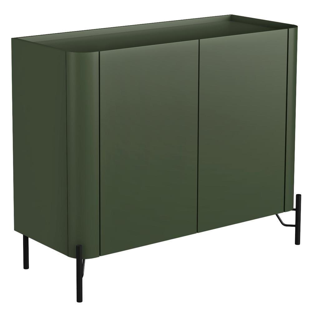 Buffet Para Sala De Jantar 2 Portas 1 Gaveta Pés Industrial Preto Naim I03 Musgo - Lyam - 1