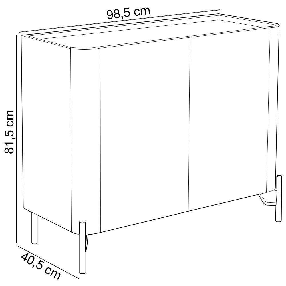 Buffet Para Sala De Jantar 2 Portas 1 Gaveta Pés Industrial Preto Naim I03 Musgo - Lyam - 3