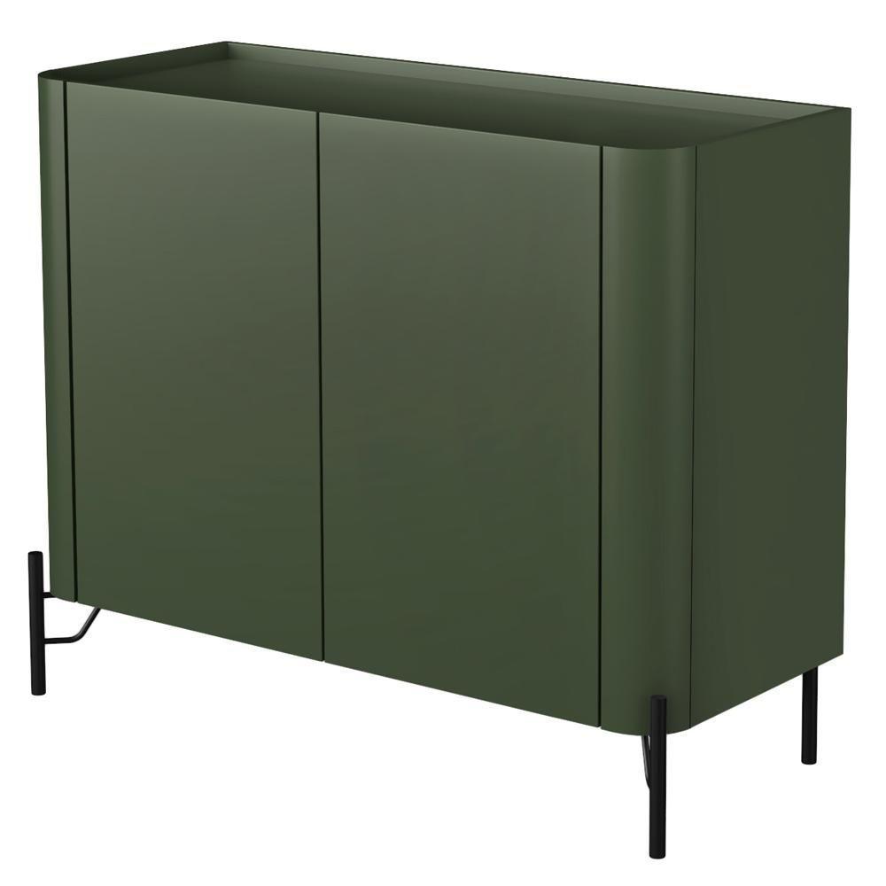 Buffet Para Sala De Jantar 2 Portas 1 Gaveta Pés Industrial Preto Naim I03 Musgo - Lyam - 5