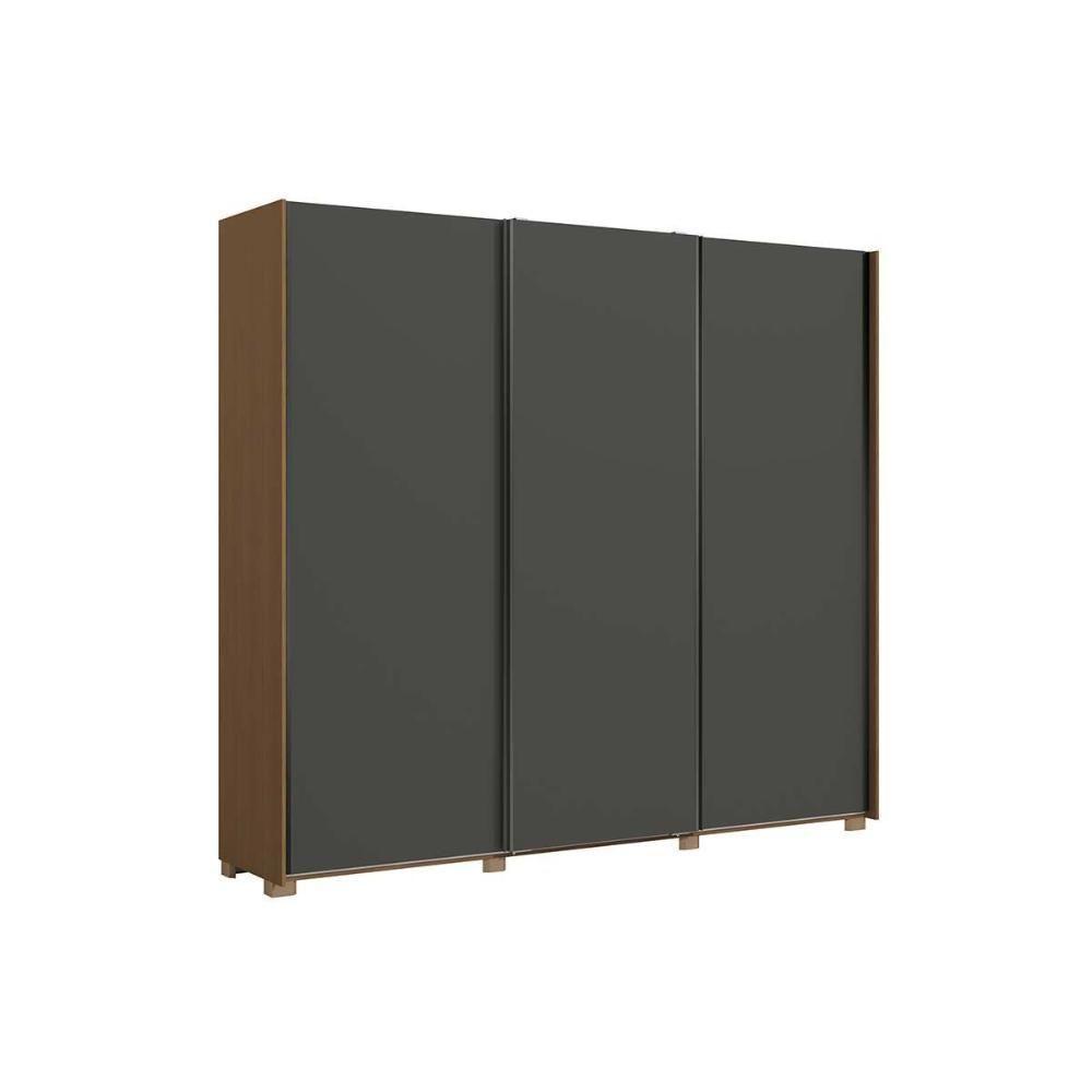 Guarda Roupa Casal 3 Portas De Correr E 4 Gavetas C- Pés Cb03t582 Canela-grafite - Kappesberg - 2