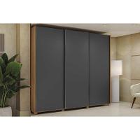 Guarda Roupa Casal 3 Portas De Correr E 4 Gavetas C- Pés Cb03t582 Canela-grafite - Kappesberg - 1