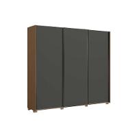 Guarda Roupa Casal 3 Portas De Correr E 4 Gavetas C- Pés Cb03t582 Canela-grafite - Kappesberg - 2