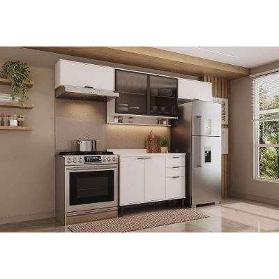 Kit De Cozinha Completa 4 Peças Alpha (3aéreos+1balcão) C4p180 Branco - Carraro