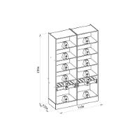 Cristaleira De Cozinha Allure Adega Vinhos C- 4ptas Vidro 5 Prat 2gavs E Leads 140cm Jequitiba-gris Fosco - Linea Brasil - 2