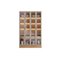 Cristaleira De Cozinha Allure Adega Vinhos C- 4ptas Vidro 5 Prat 2gavs E Leads 140cm Jequitiba-gris Fosco - Linea Brasil - 5