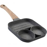 Prettyia Frigideira 3 Em 1 Antiaderente C- Divisórias P- Ovo, Panqueca E Grelhados - 1