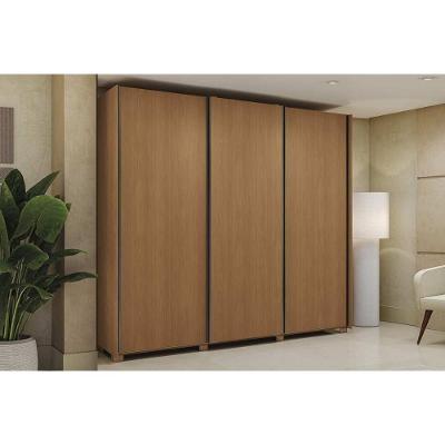 Guarda Roupa Casal 3 Portas De Correr E 4 Gavetas C- Pés Cb03t582 Canela - Kappesberg
