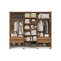 Guarda Roupa Casal 3 Portas De Correr E 4 Gavetas C- Pés Cb03t582 Canela - Kappesberg - 5