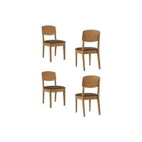 Kit 4 Cadeiras Sala Jantar Havana 4 Un Naturalle-suede Marrom - Rufato - 1