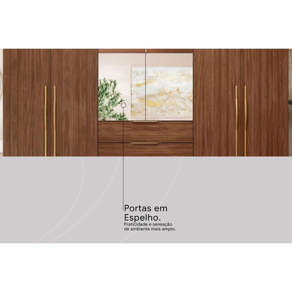 Guarda Roupa Casal 6 Portas (2 C- Espelho) E 4 Gavetas C- Pés Giardino Amendola-nude Prime Tx - Demóbile - 7