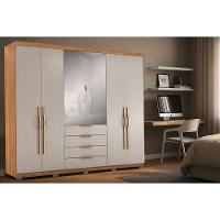 Guarda Roupa Casal 6 Portas (2 C- Espelho) E 4 Gavetas C- Pés Giardino Amendola-nude Prime Tx - Demóbile - 1