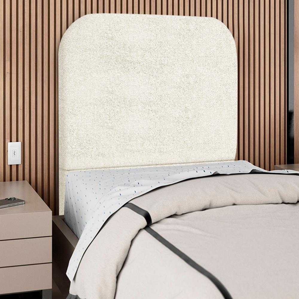 Cabeceira Solteiro 90 Cm Com Frame Alana Boucle Bege Artte - 2