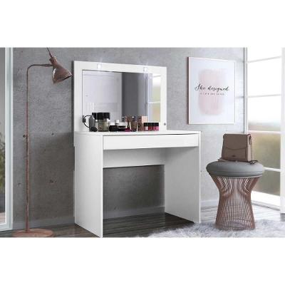 Penteadeira Atraente C- 1 Gaveta E Espelho Branco - Demóbile