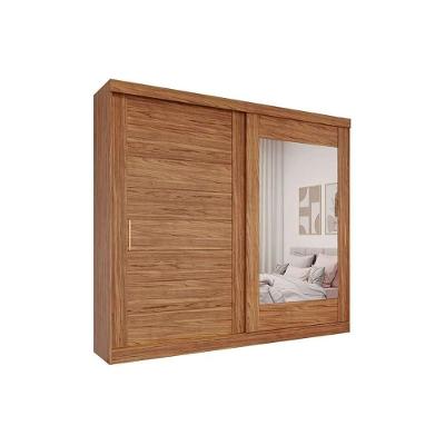 Guarda Roupa 2 Portas De Correr (1 C- Espelho) E 8 Gavetas Florença Cinamomo - Panan