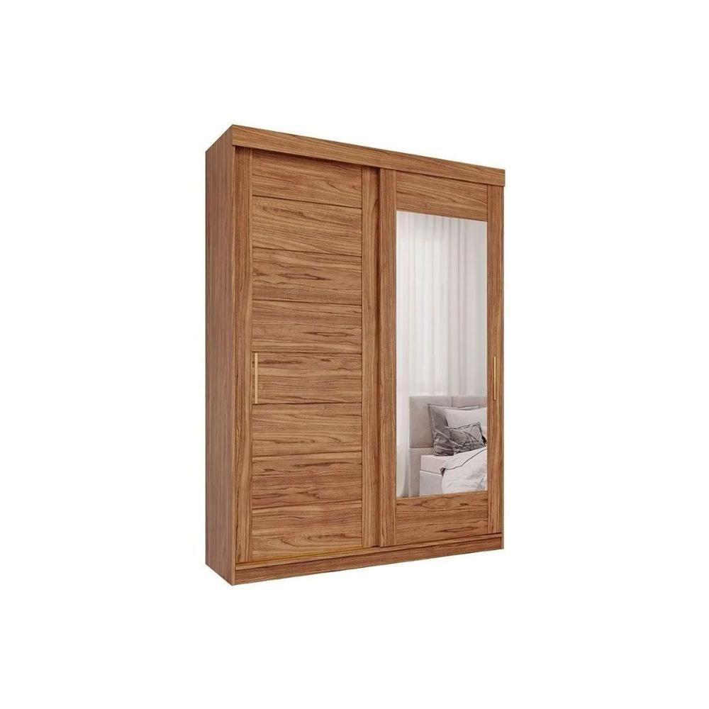 Guarda Roupa 2 Portas De Correr (1 C- Espelho) E 3 Gavetas Liz Cinamomo - Panan - 1