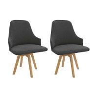 Cadeira Sala De Jantar Suria 1c002ca Premium Madeira Maciça Kit 2 Un Carvalho-boucle Grafite - Kappesberg - 1