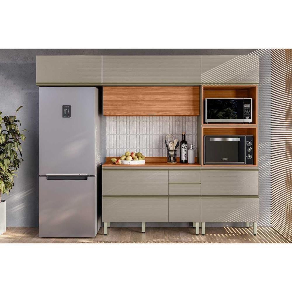 Nicho P- Cozinha Proença Suporte P- Microondas 80cm Nogueira Touch - Demóbile - 3