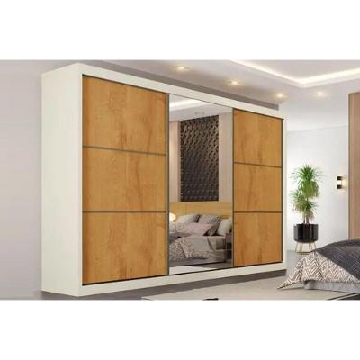 Guarda Roupa Casal Bragança 3 Portas De Coorer (1 C- Espelho) E 6 Gavetas Peroba-off White - Europa