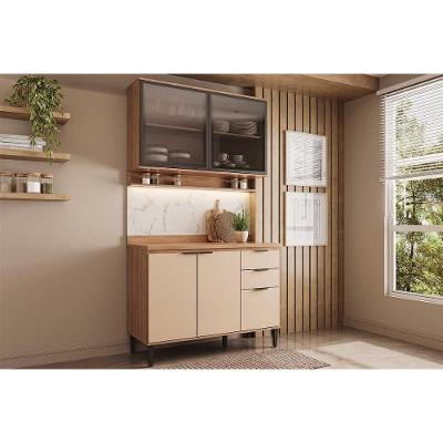 Kit De Cozinha Completa 2 Peças Alpha (1aéreo+1balcão) C2p52 Freijo-off White - Carraro