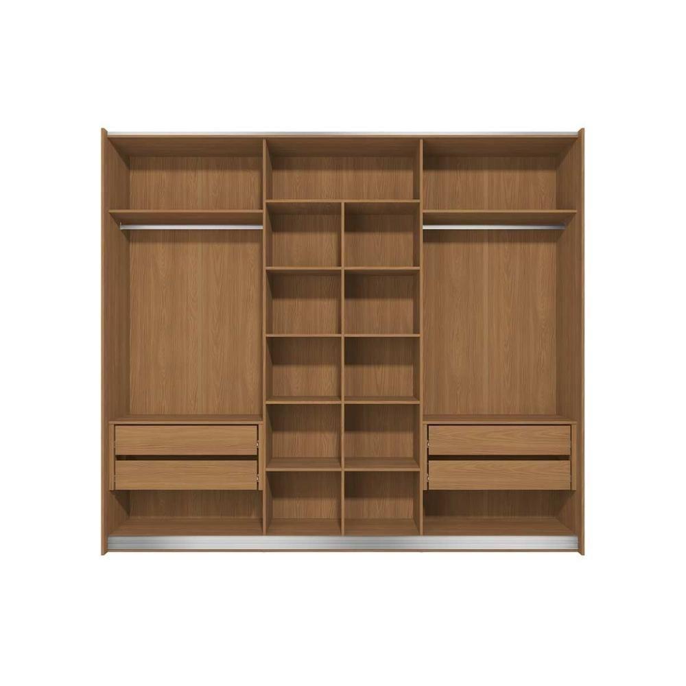 Guarda Roupa Casal 3 Portas De Correr E 4 Gavetas T582 Canela - Kappesberg - 6