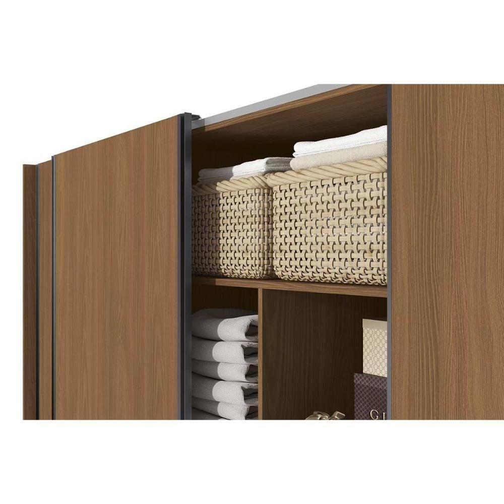 Guarda Roupa Casal 3 Portas De Correr E 4 Gavetas T582 Canela - Kappesberg - 7