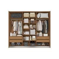 Guarda Roupa Casal 3 Portas De Correr E 4 Gavetas T582 Canela - Kappesberg - 5