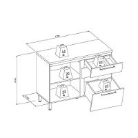 Gabinete De Cozinha Modulado C- Tampo Atena C- 1 Porta E 3 Gavetas 120cm Jequitiba-off White Fosco - Linea Brasil - 2