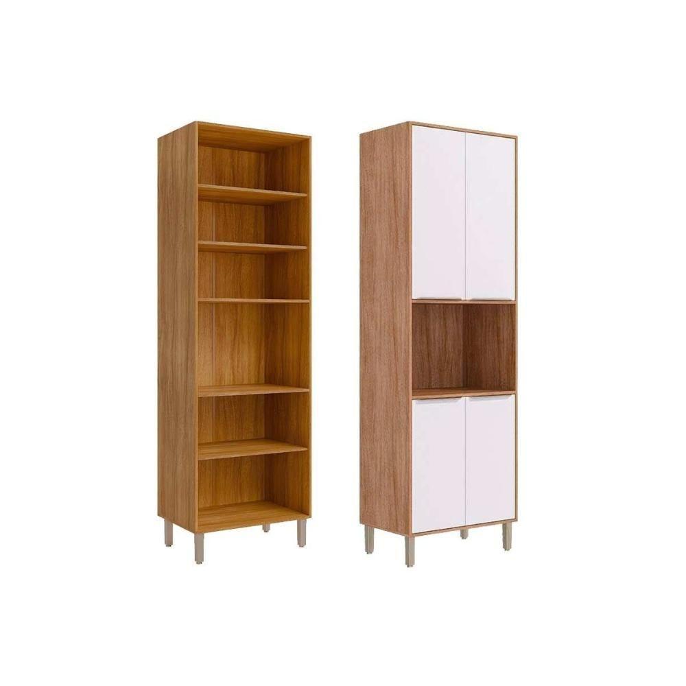 Paneleiro De Cozinha Brilhante Torre Quente C- 4 Portas E 1 Nicho P- Forno 70cm Cinamomo-off White - Mgm - 5