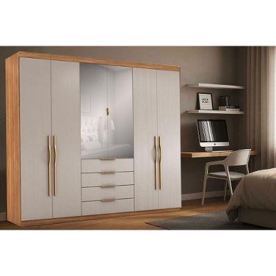Guarda Roupa Casal 6 Portas (2 C- Espelho) E 4 Gavetas Giardino Amendola-nude Prime Tx - Demóbile