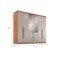 Guarda Roupa Casal 6 Portas (2 C- Espelho) E 4 Gavetas Giardino Amendola-nude Prime Tx - Demóbile - 2
