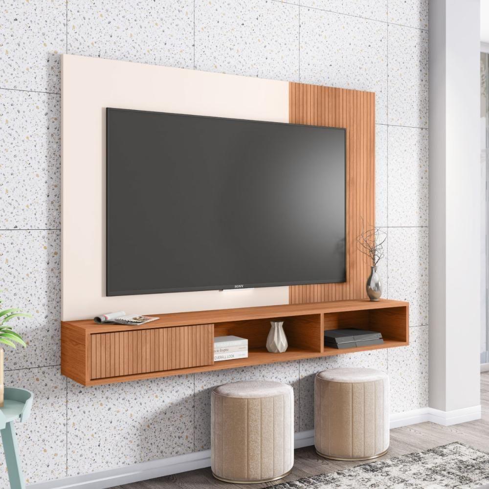 Painel Para Tv Até 55 Polegadas Marrom Mine Caemmun - 1