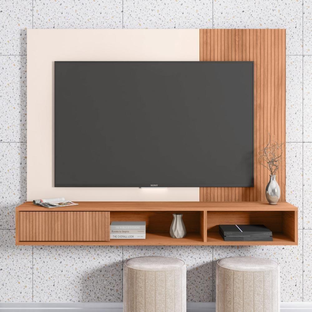 Painel Para Tv Até 55 Polegadas Marrom Mine Caemmun - 2