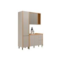 Kit De Cozinha Completa 3 Peças Allure (1aéreo+1balcão+1paneleiro) Cp29 Jequitiba-gris Fosco - Linea Brasil - 1