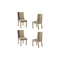Cadeira Sala De Jantar Tilia Kit 4 Un Naturalle-suede Creme-corano Capuccino - Rufato - 1
