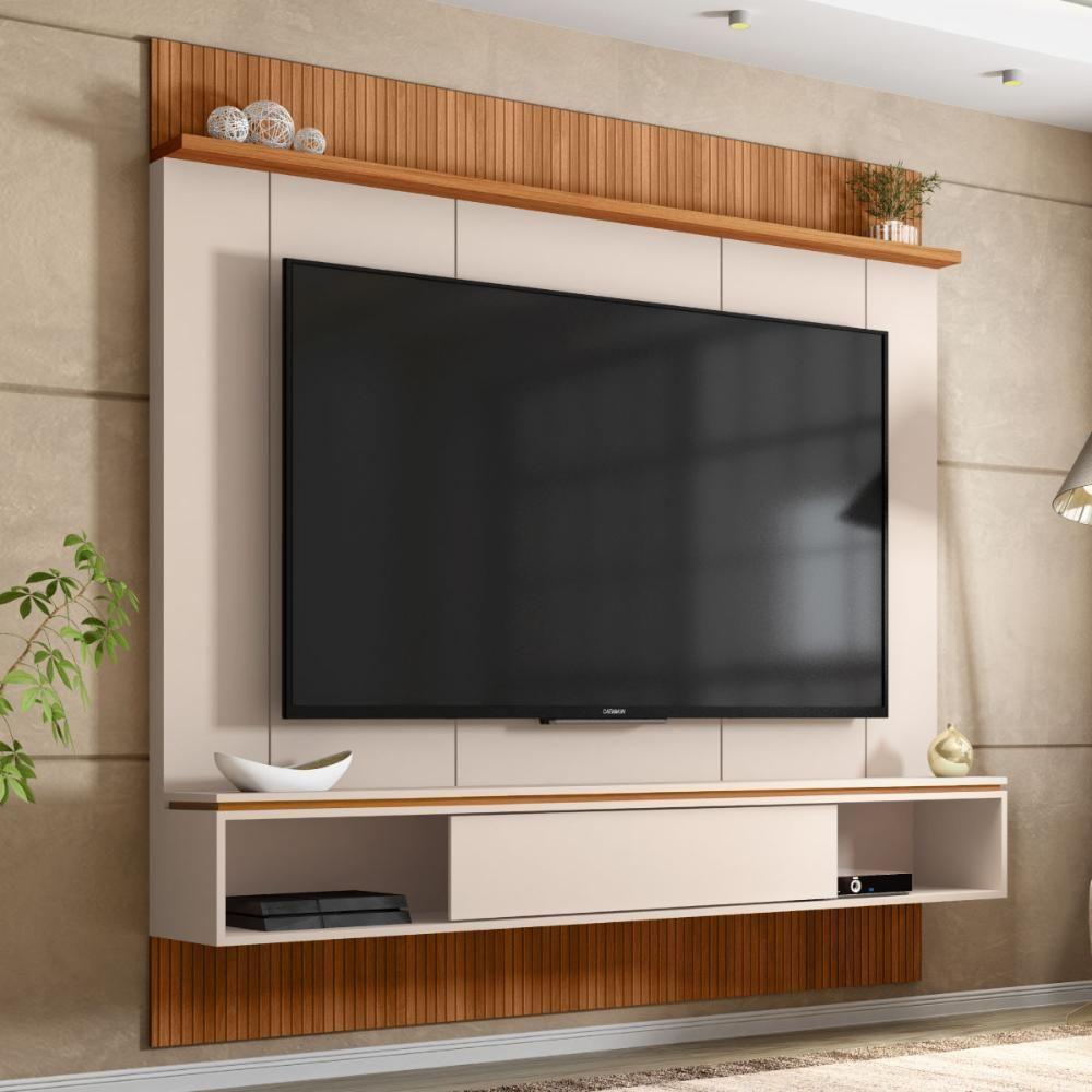 Painel Para Tv De Até 65 Polegadas Marrom Aura Caemmun - 1