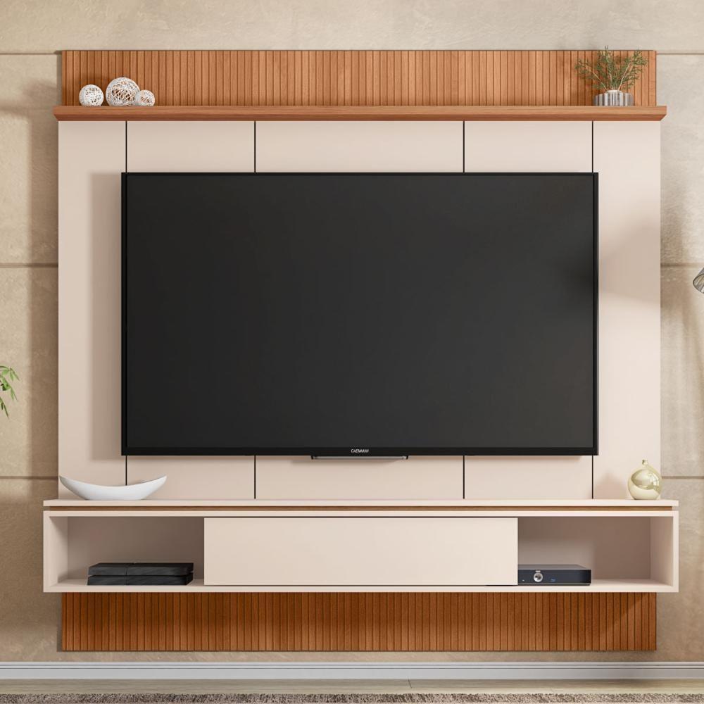 Painel Para Tv De Até 65 Polegadas Marrom Aura Caemmun - 2