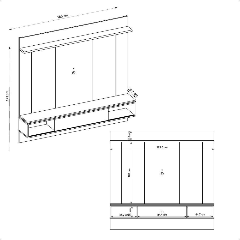 Painel Para Tv De Até 65 Polegadas Marrom Aura Caemmun - 6
