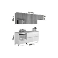 Cozinha Modulada Nesher Rainha 5 Peças (3aéreos+2balcões) C5p112 Nature-branco-nesher - 3