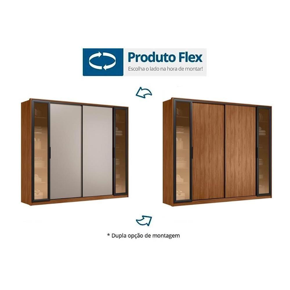 Guarda Roupa Casal 4.4 Laredo Flex Nogueira-nogueira Ou Nude - Demóbile - 3