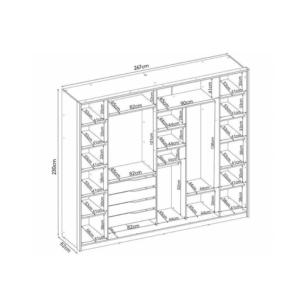Guarda Roupa Casal 4.4 Laredo Flex Nogueira-nogueira Ou Nude - Demóbile - 5