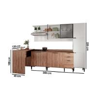 Cozinha Modulada Completa Alpha 5 Peças (1aéreo+2balcões+1paneleiro+1ilha) C5p133 Freijo-branco - Carraro - 2